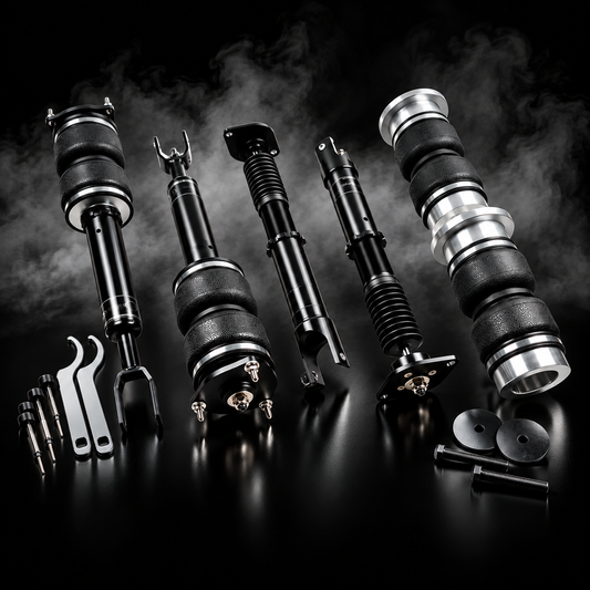 Nissan 350Z (Z33) 2003–2008 complete air ride kit in a black smoky studio
