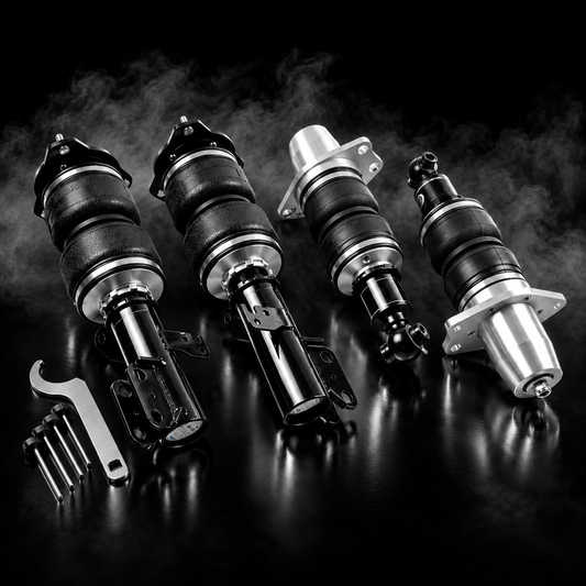Toyota Celica (ZZT230) 2WD 1999–2006 complete air ride kit in a black smoky studio